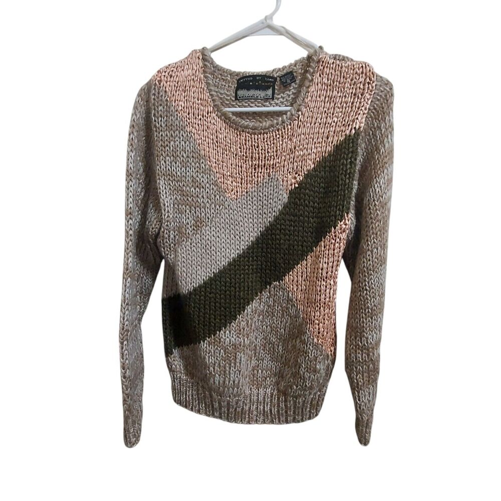 Vtg Bramble Lane Sweater Hand Knit Womens Med  Cottagecore Granny Retro